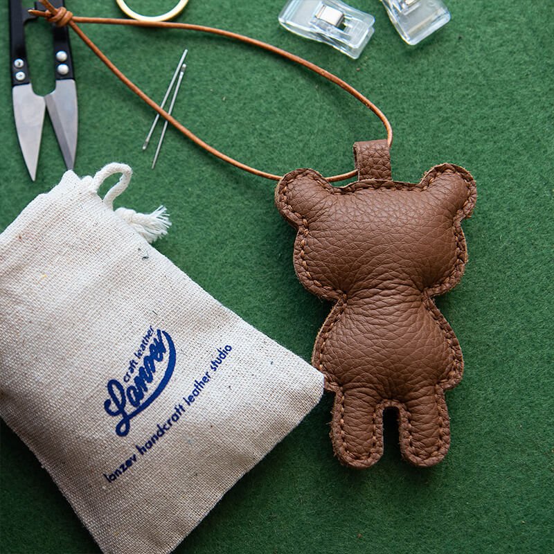 Cute Bear DIY Keychain Charm Kit – Babylon Leather - Babylon LeatherBabylon LeatherLZ83-Grey-No Horseshoe Buckle