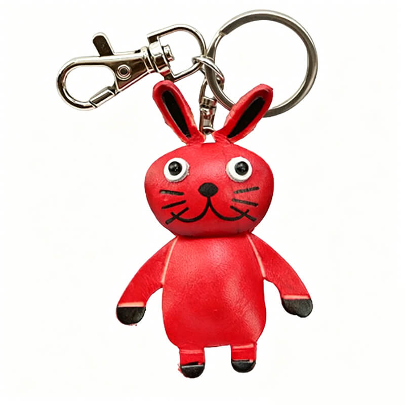 Cute Bunny Leather Bag Charm – Babylon Leather - Babylon LeatherBabylon LeatherLLZ55-Red