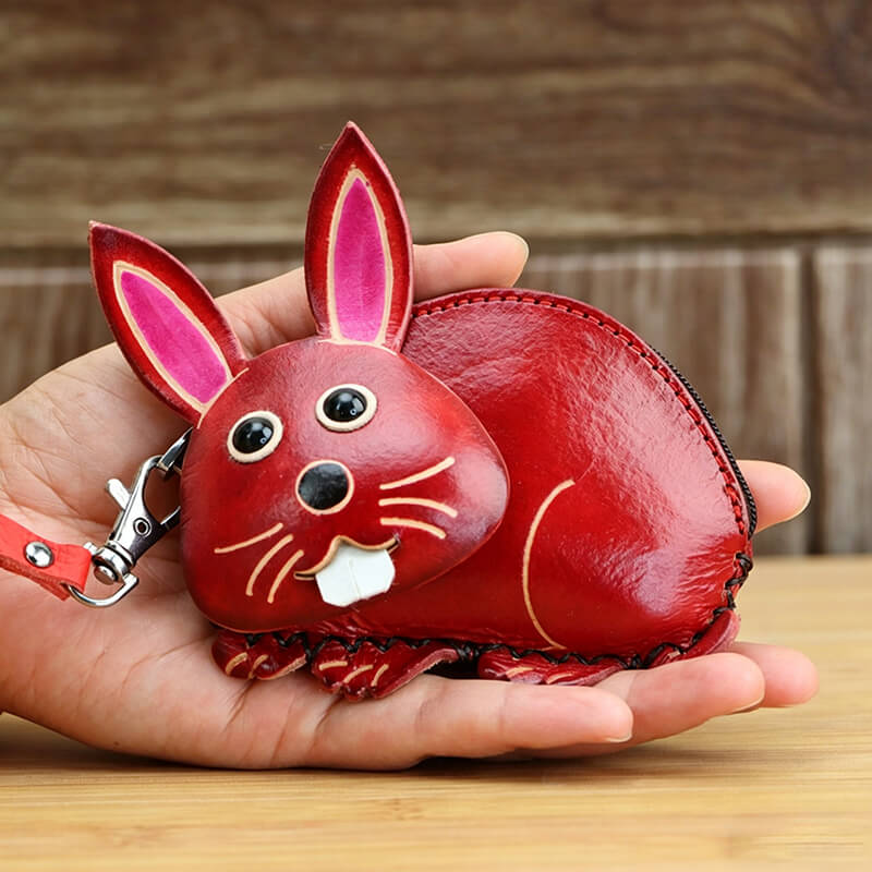 Cute Bunny - Shaped Leather Coin Purse – Babylon Leather - Babylon LeatherBabylon LeatherLLZ72-Red