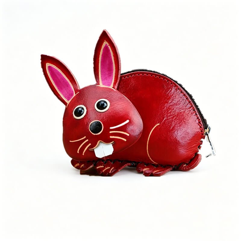 Cute Bunny - Shaped Leather Coin Purse – Babylon Leather - Babylon LeatherBabylon LeatherLLZ72-Red