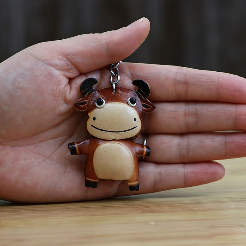 Cute Calf Leather Bag Charm – Babylon Leather - Babylon LeatherBabylon LeatherLLZ56-Brown