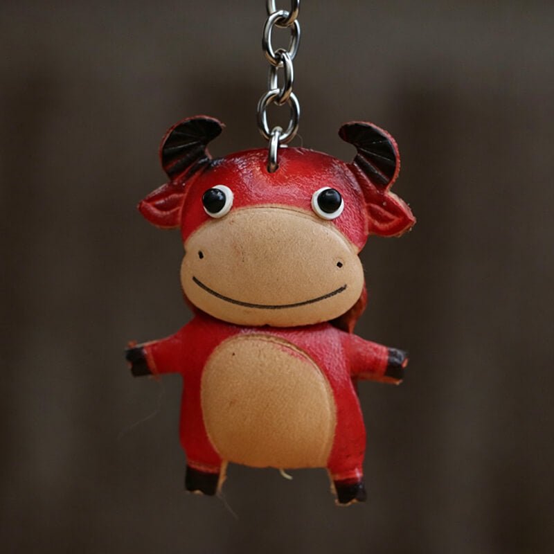 Cute Calf Leather Bag Charm – Babylon Leather - Babylon LeatherBabylon LeatherLLZ56-Red