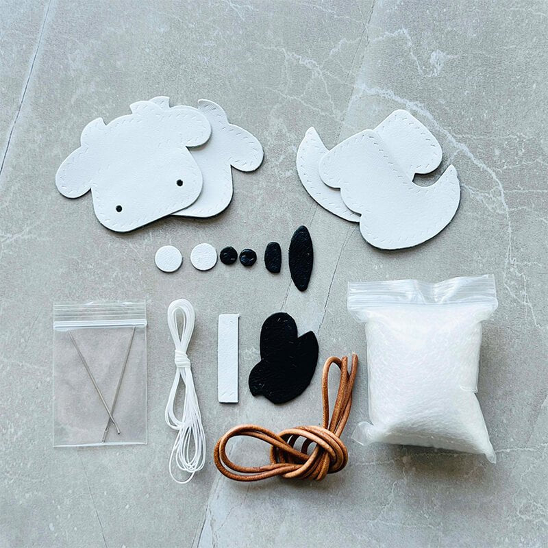 Cute Cow - Shaped Charm DIY Kit – Babylon Leather - Babylon LeatherBabylon LeatherSG29-White