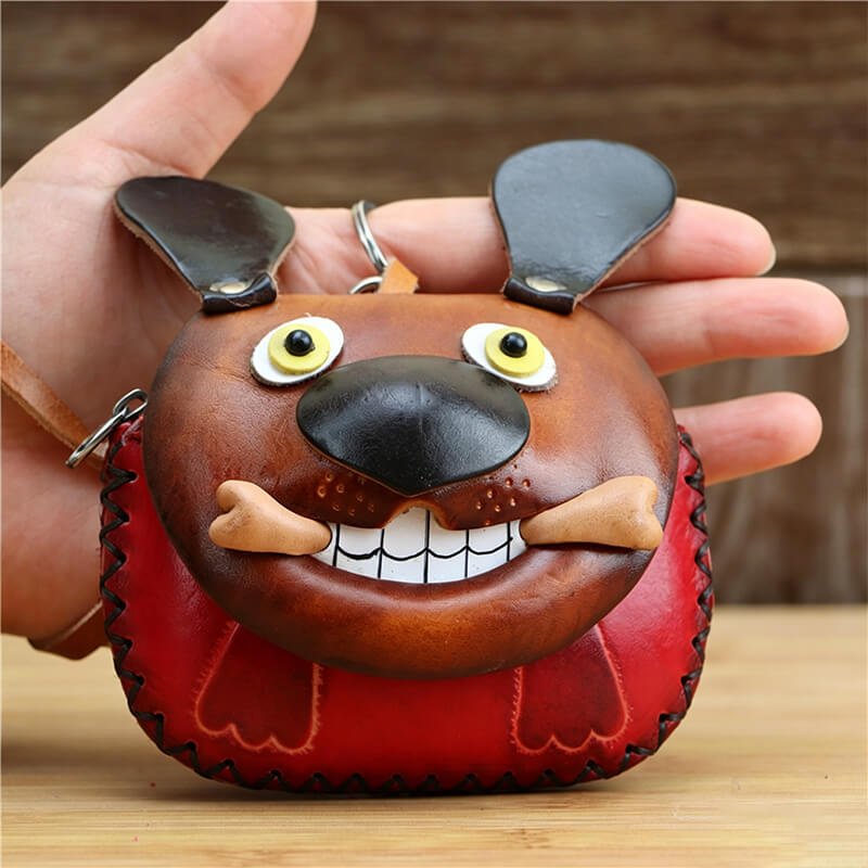 Cute Dog-Shaped Leather Coin Purse – Babylon Leather - Babylon LeatherBabylon LeatherLLZ129-Brown