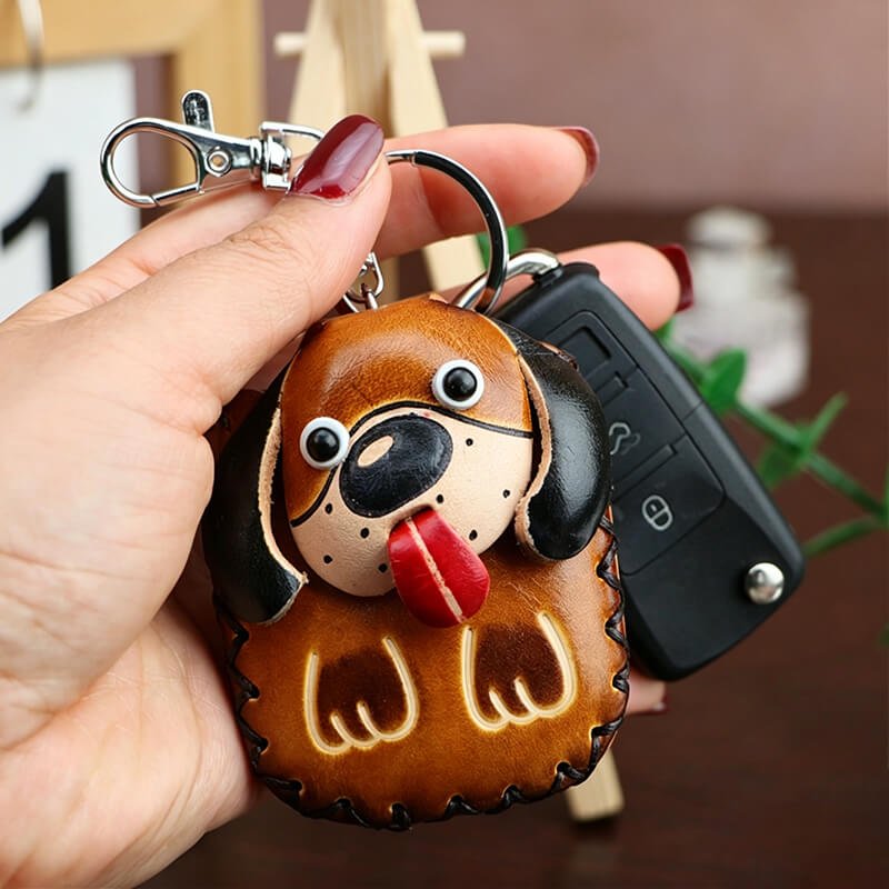 Cute Dog - Shaped Vegetable - Tanned Cowhide Leather Card Holder – Babylon Leather - Babylon LeatherBabylon LeatherLLZ24-Dog-Brown
