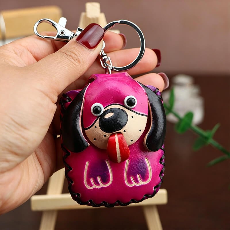 Cute Dog - Shaped Vegetable - Tanned Cowhide Leather Card Holder – Babylon Leather - Babylon LeatherBabylon LeatherLLZ24-Dog-Brown
