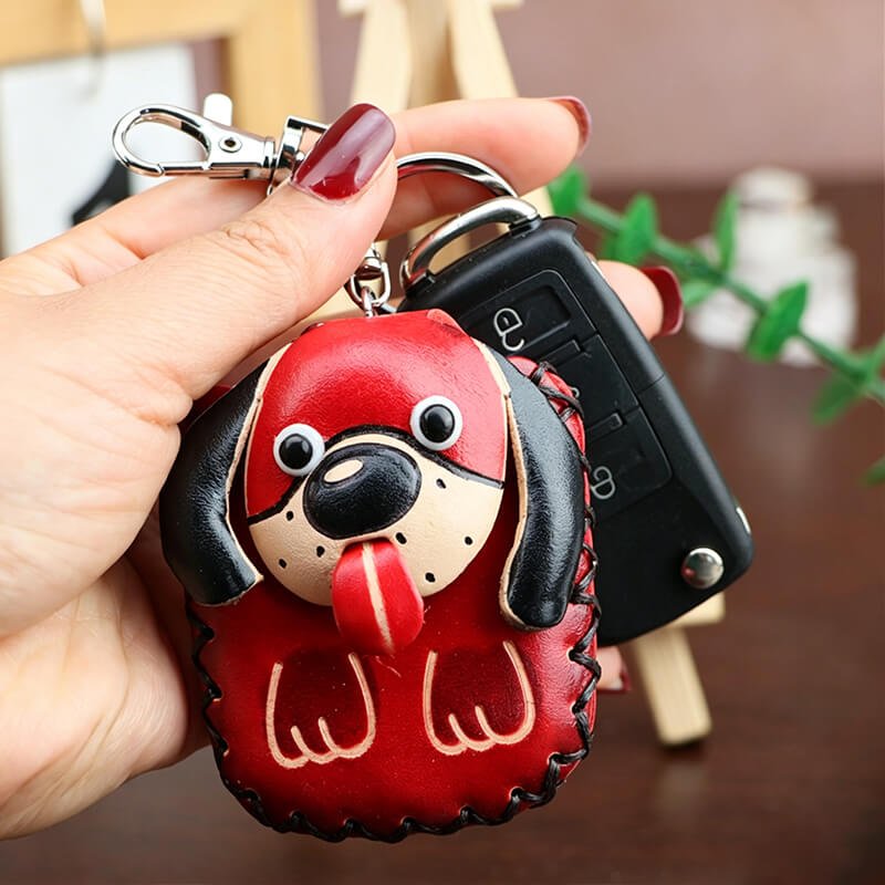 Cute Dog - Shaped Vegetable - Tanned Cowhide Leather Card Holder – Babylon Leather - Babylon LeatherBabylon LeatherLLZ24-Dog-Brown