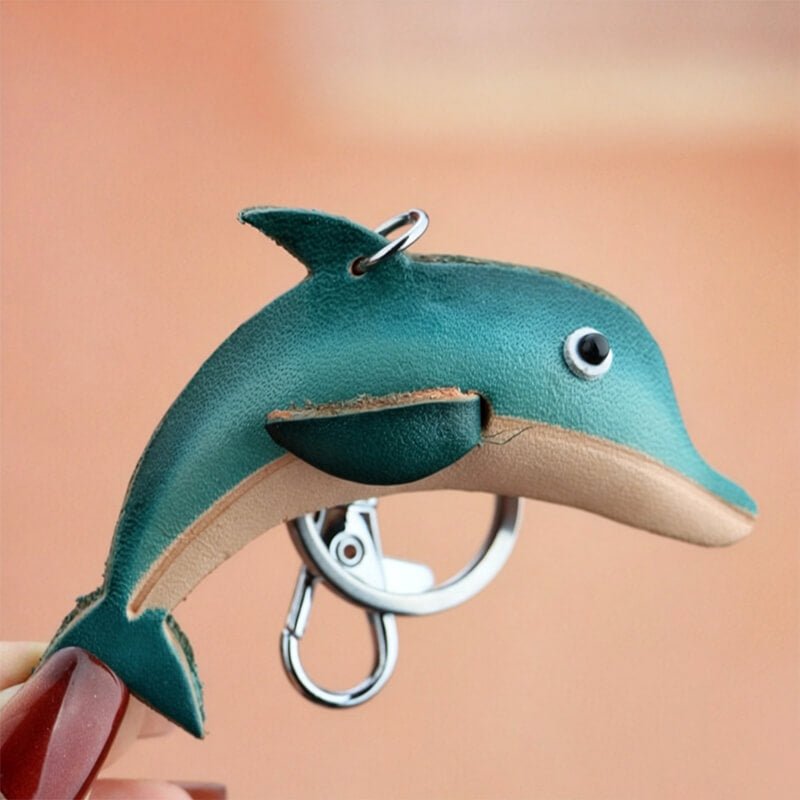 Cute Dolphin Leather Bag Charm – Babylon Leather - Babylon LeatherBabylon LeatherLLZ87-Blue