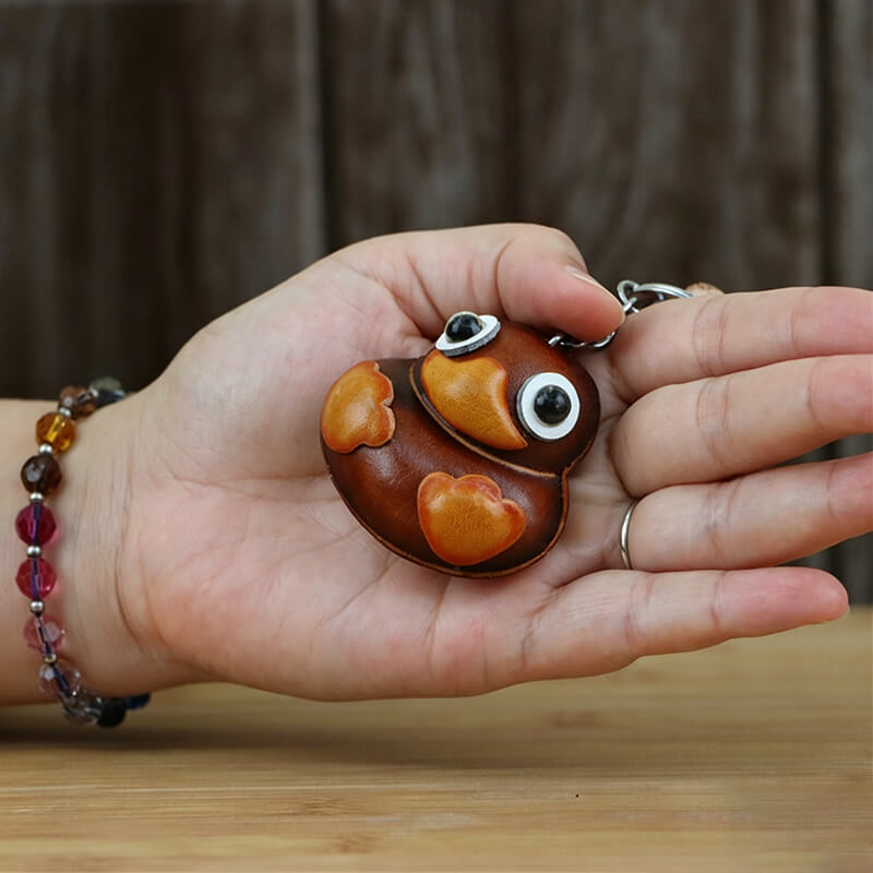 Cute Duck Leather Bag Charm – Babylon Leather - Babylon LeatherBabylon LeatherLLZ40-Brown