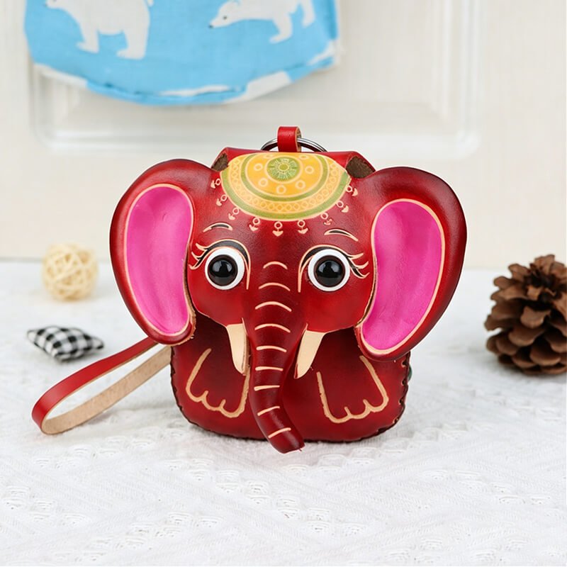 Cute Elephant - Shaped Leather Coin Purse – Babylon Leather - Babylon LeatherBabylon LeatherLLZ39-Red