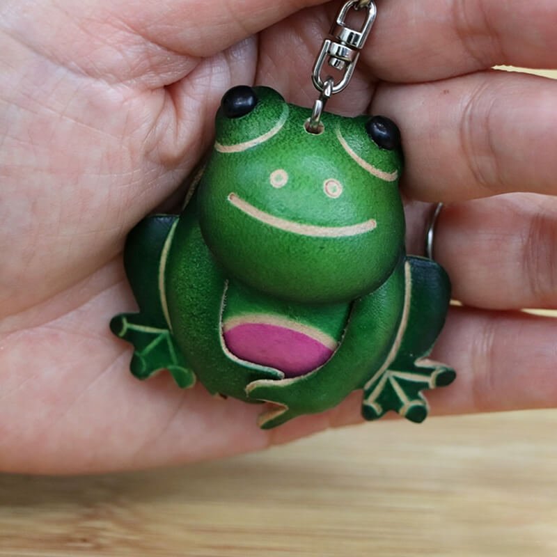 Cute Frog Leather Bag Charm – Babylon Leather - Babylon LeatherBabylon LeatherLLZ62-Green