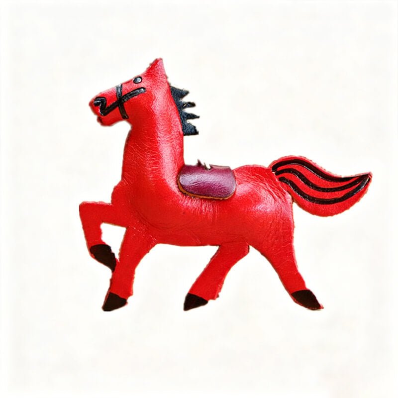Cute Horse Leather Bag Charm – Babylon Leather - Babylon LeatherBabylon LeatherLLZ10-Red