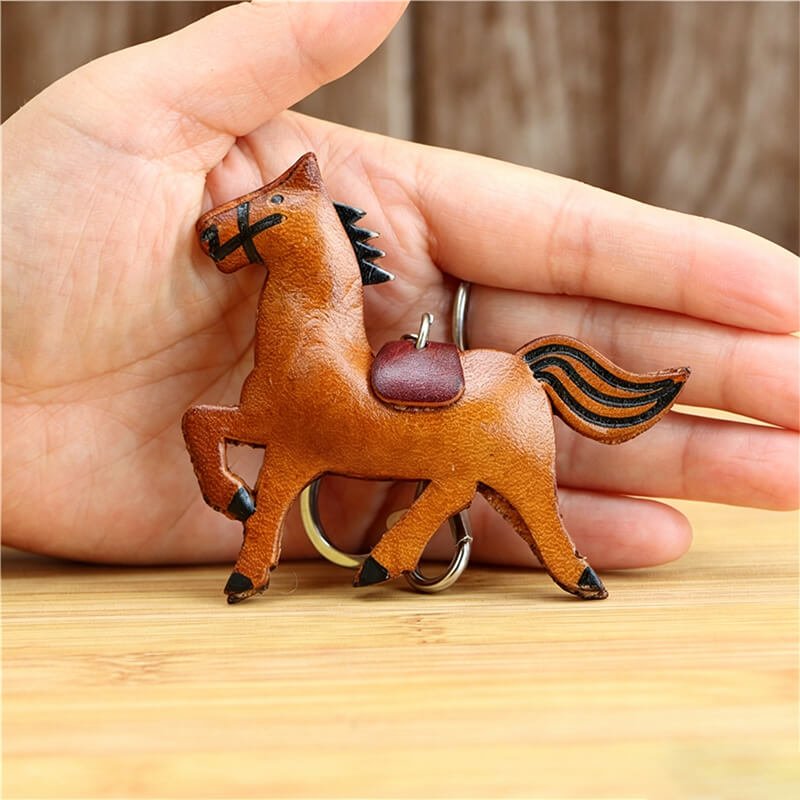 Cute Horse Leather Bag Charm – Babylon Leather - Babylon LeatherBabylon LeatherLLZ10-Red
