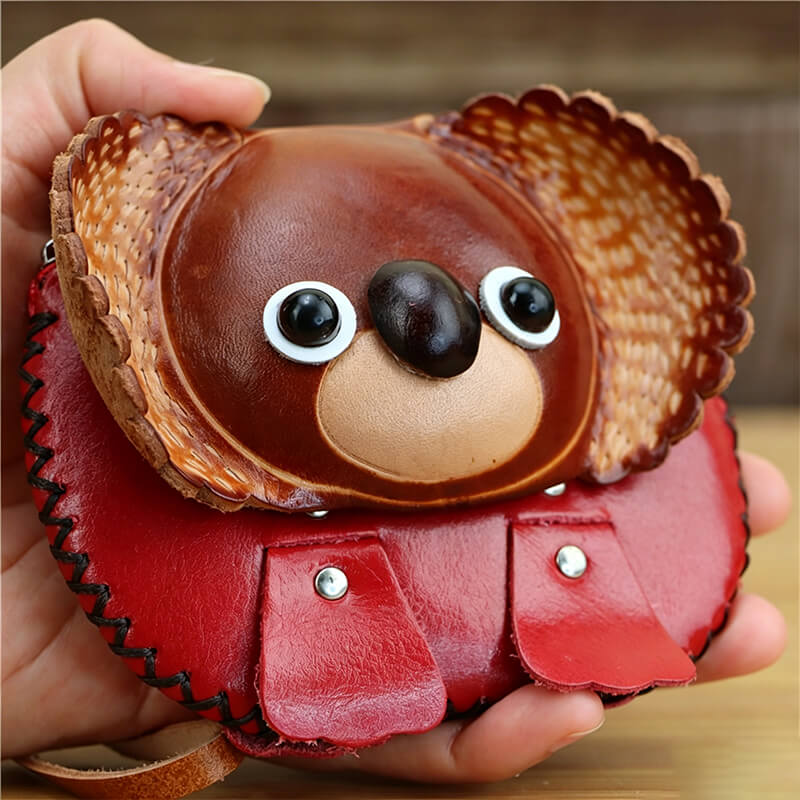 Cute Koala - Shaped Leather Coin Purse – Babylon Leather - Babylon LeatherBabylon LeatherLLZ112-Brown