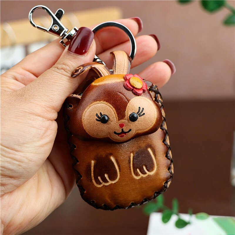 Cute Koala - Shaped Vegetable - Tanned Cowhide Leather Card Holder – Babylon Leather - Babylon LeatherBabylon LeatherLLZ89-Bunny-Brown