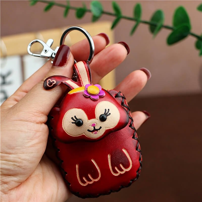 Cute Koala - Shaped Vegetable - Tanned Cowhide Leather Card Holder – Babylon Leather - Babylon LeatherBabylon LeatherLLZ89-Bunny-Red