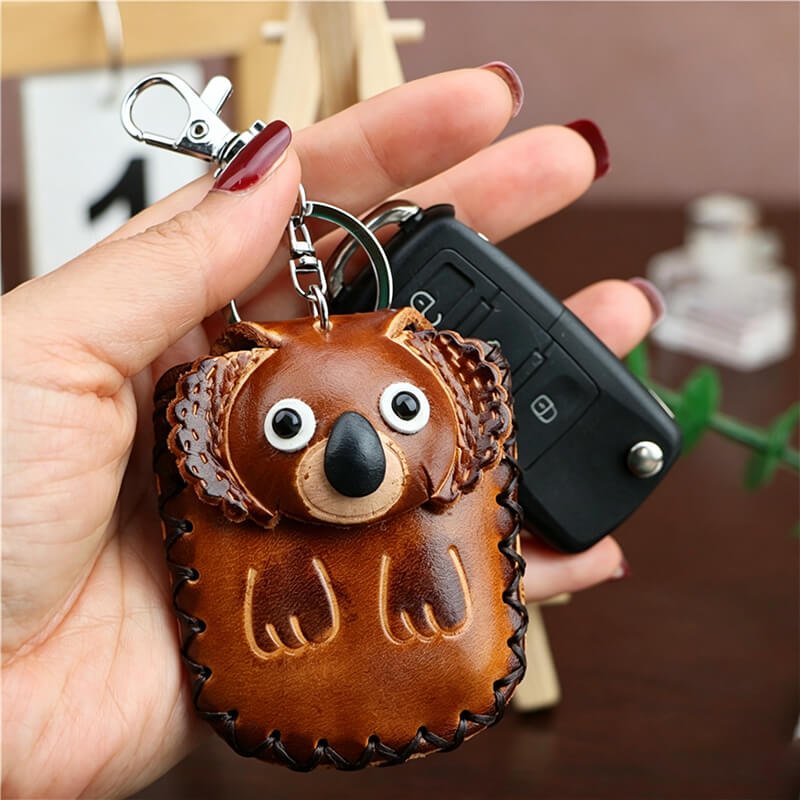 Cute Koala - Shaped Vegetable - Tanned Cowhide Leather Card Holder – Babylon Leather - Babylon LeatherBabylon LeatherLLZ89-Koala-Brown