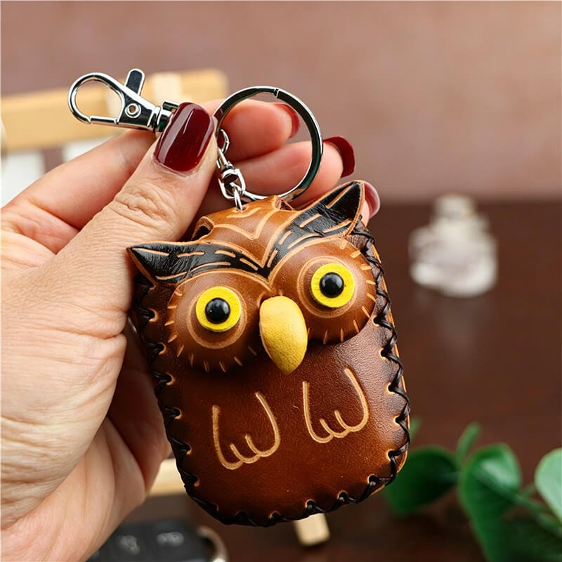 Cute Koala - Shaped Vegetable - Tanned Cowhide Leather Card Holder – Babylon Leather - Babylon LeatherBabylon LeatherLLZ89-Owl-Brown