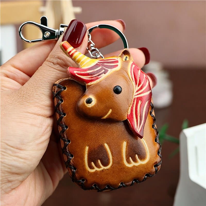 Cute Koala - Shaped Vegetable - Tanned Cowhide Leather Card Holder – Babylon Leather - Babylon LeatherBabylon LeatherLLZ89-Unicorn-Brown