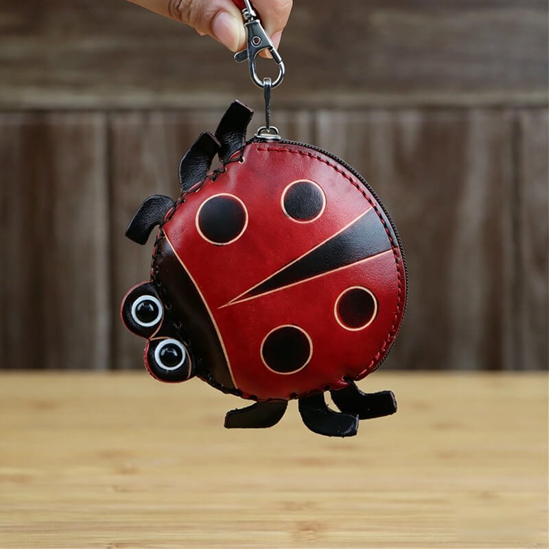 Cute Ladybug - Shaped Leather Coin Purse – Babylon Leather - Babylon LeatherBabylon LeatherLLZ57-Red
