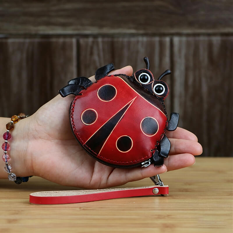 Cute Ladybug - Shaped Leather Coin Purse – Babylon Leather - Babylon LeatherBabylon LeatherLLZ57-Red