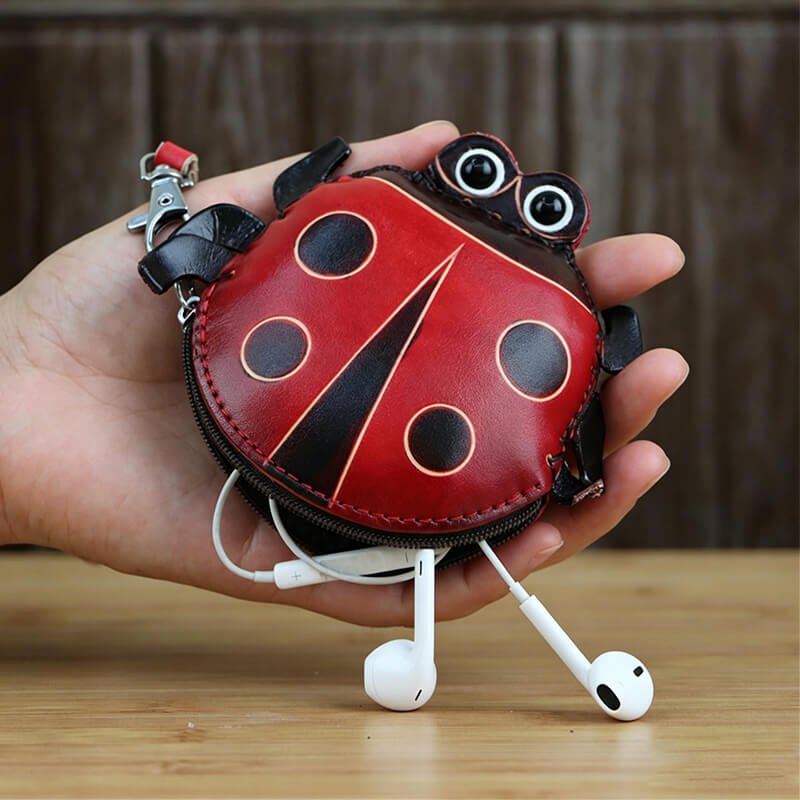Cute Ladybug - Shaped Leather Coin Purse – Babylon Leather - Babylon LeatherBabylon LeatherLLZ57-Red