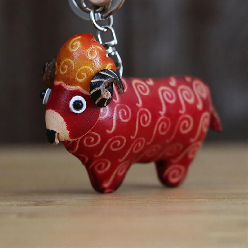 Cute Lamb Leather Bag Charm – Babylon Leather - Babylon LeatherBabylon LeatherLLZ45-Red