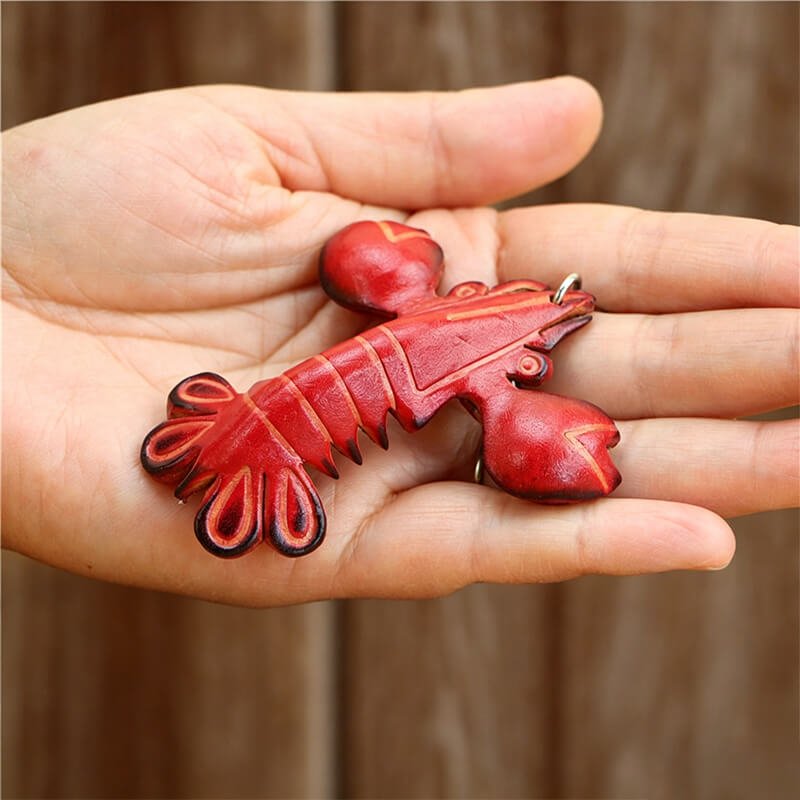 Cute Lobster Leather Bag Charm – Babylon Leather - Babylon LeatherBabylon LeatherLLZ125-Red