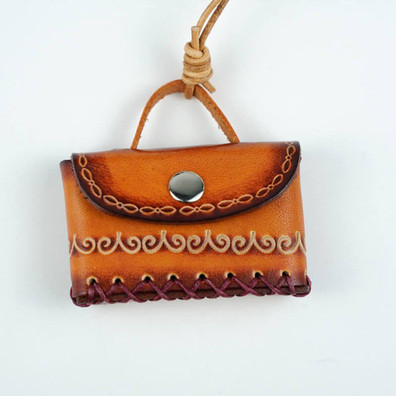 Cute Mini Bag Design Leather Charm Keychain – Babylon Leather - Babylon LeatherBabylon LeatherLL76-Brown