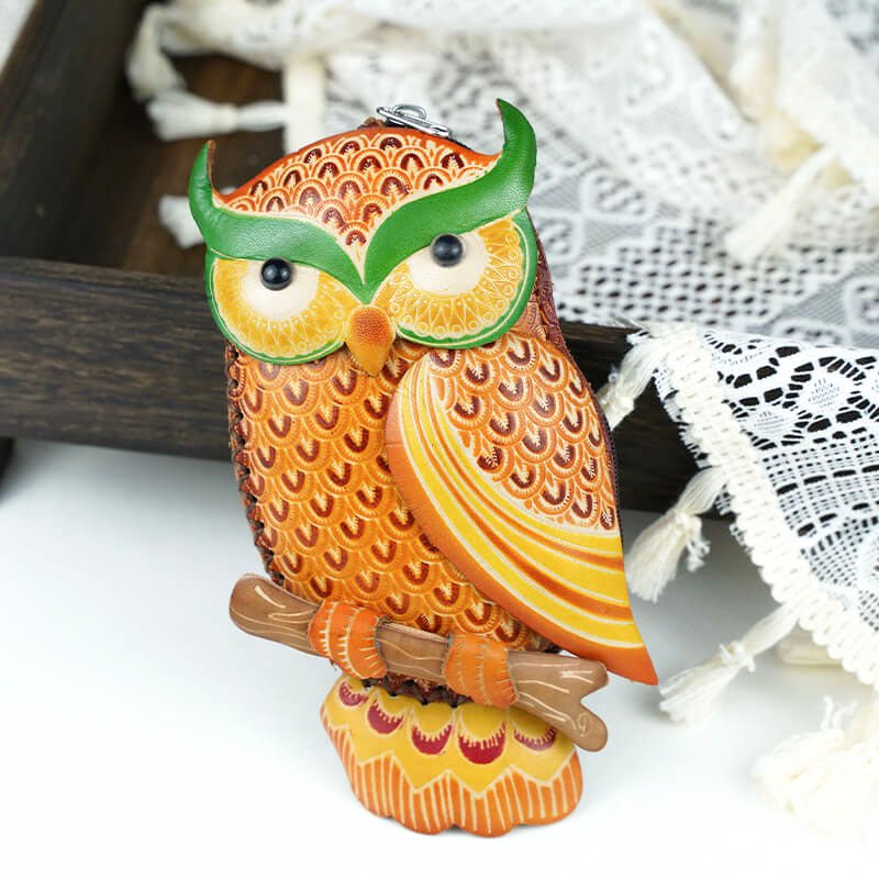 Cute Owl Shaped Leather Charm – Babylon Leather - Babylon LeatherBabylon LeatherLL57-Yellow
