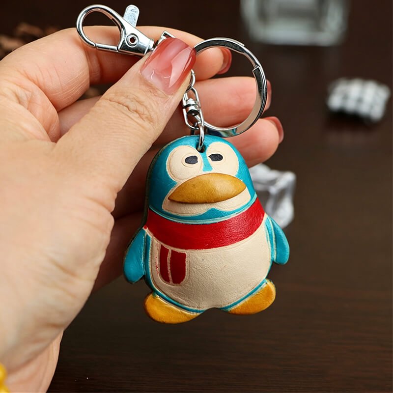 Cute Penguin Leather Bag Charm – Babylon Leather - Babylon LeatherBabylon LeatherLLZ59-Blue