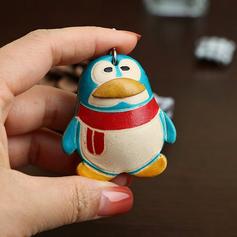 Cute Penguin Leather Bag Charm – Babylon Leather - Babylon LeatherBabylon LeatherLLZ59-Blue