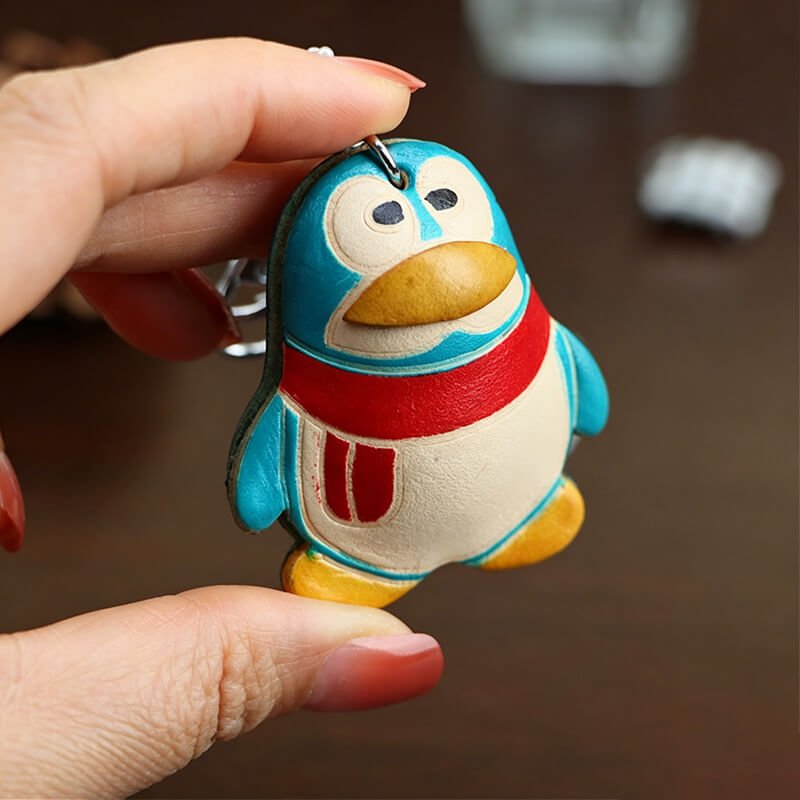 Cute Penguin Leather Bag Charm – Babylon Leather - Babylon LeatherBabylon LeatherLLZ59-Blue