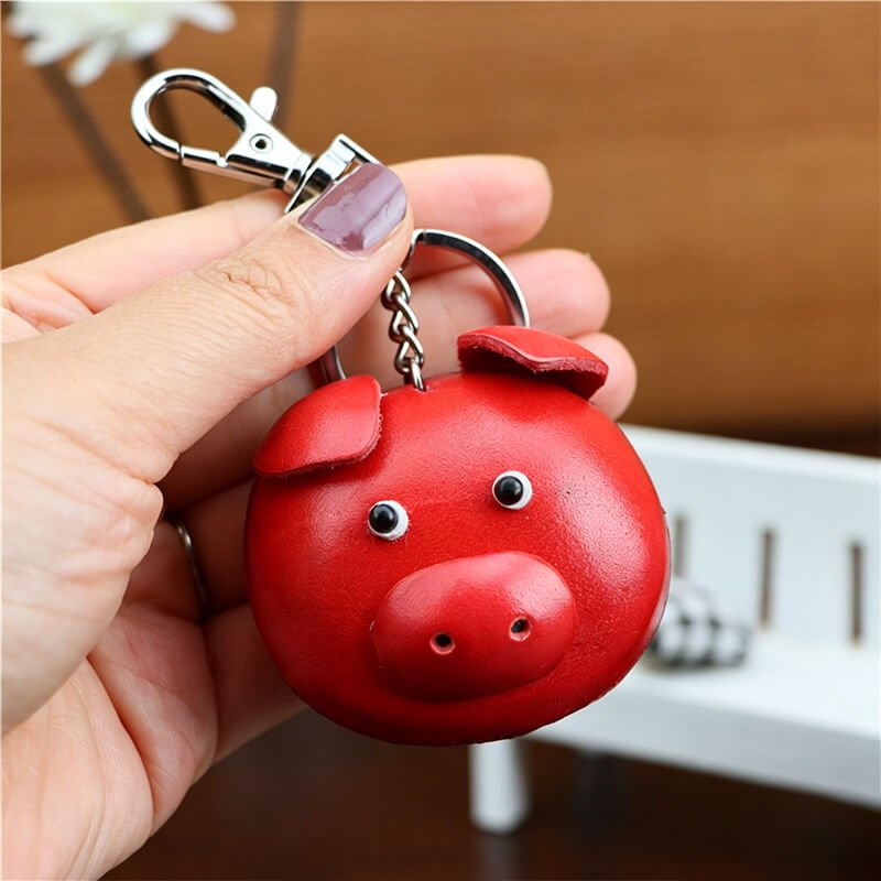 Cute Pig Leather Bag Charm – Babylon Leather - Babylon LeatherBabylon LeatherLLZ04-Brown