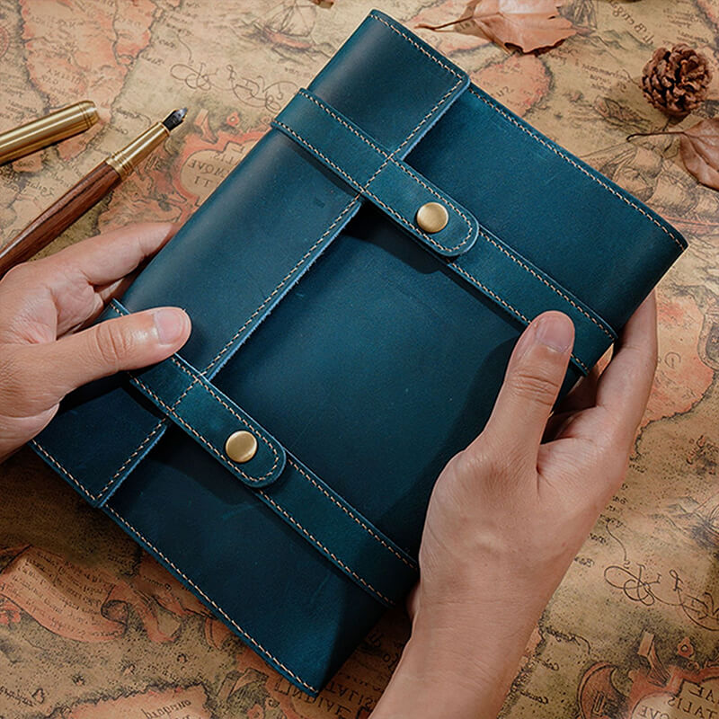 Crazy Horse Leather Trifold Notebook Cover A5 – Babylon Leather