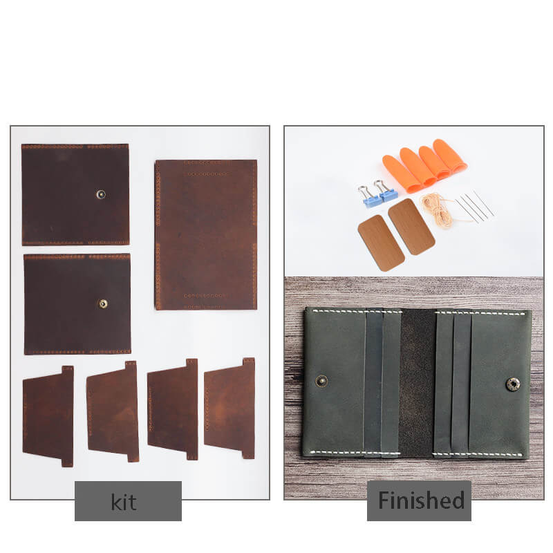 Multi-Slot Card Case Crazy Horse Leather DIY Kit – Babylon Leather