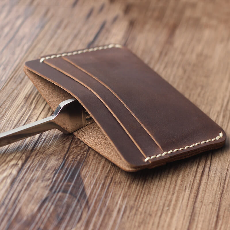 Ultra-Thin Card Wallet Crazy Horse Leather DIY Kit – Babylon Leather