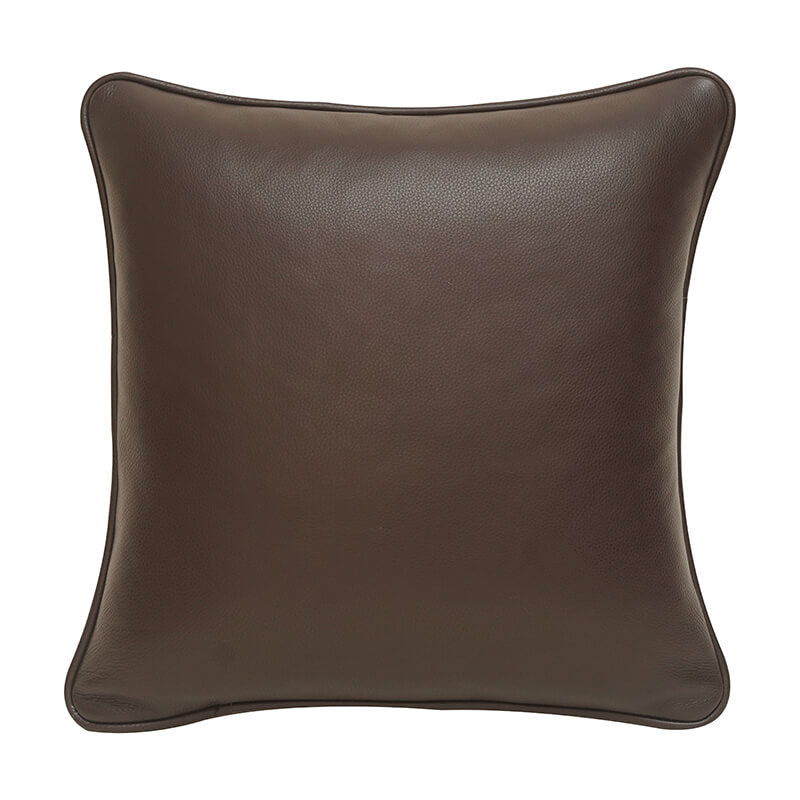Classic Top Grain Cowhide Leather Throw Pillow Cover