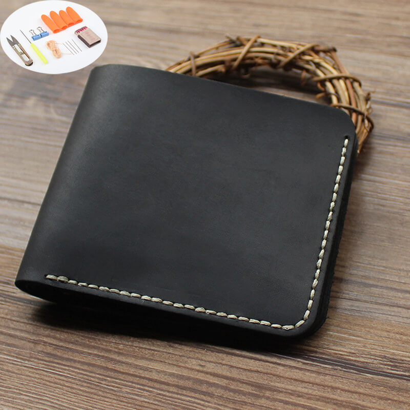 Dual-Bill Short Wallet Crazy Horse Leather DIY Kit – Babylon Leather