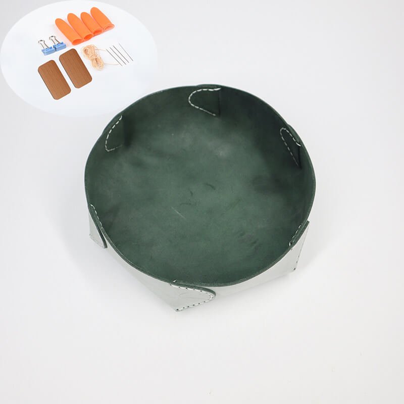 Desktop Catchall Tray Fog Wax Leather DIY Kit – Babylon Leather - Babylon LeatherBabylon LeatherCY04-Green