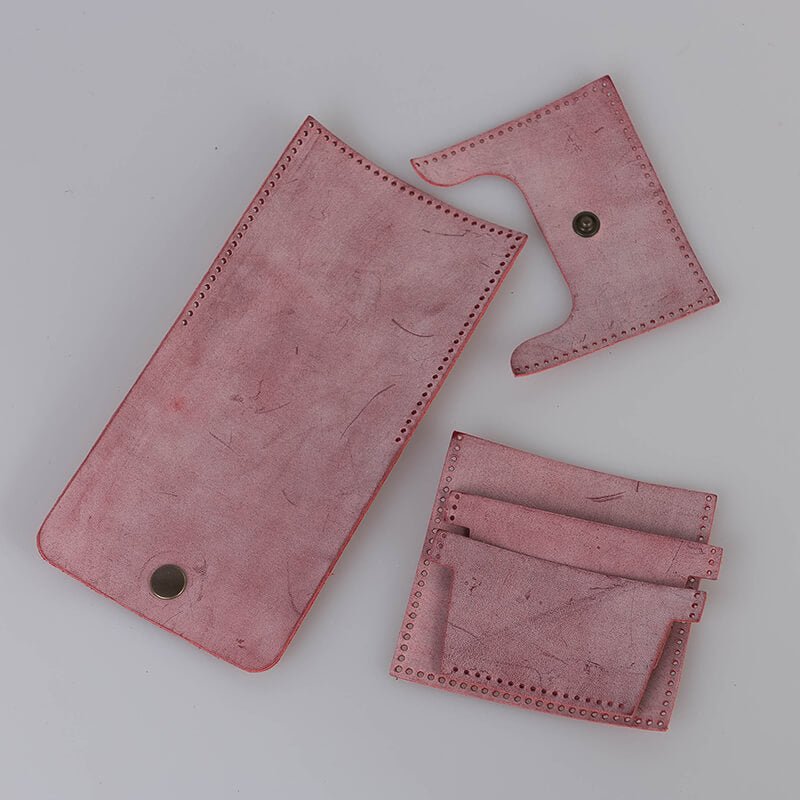 DIY Card Case Leather Front Pocket – Babylon Leather - Babylon LeatherBabylon LeatherLZ22 - Red - Fog Wax Leather