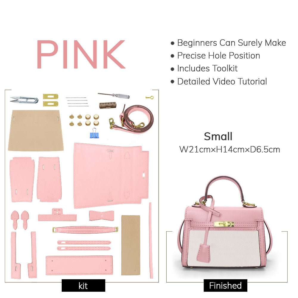 DIY Customizable Panel Kelly - Style Bag Kit – Babylon Leather - Babylon LeatherBabylon LeatherSYR06 - Pink - Small & Self - Adhesive Glue - Color - Matched
