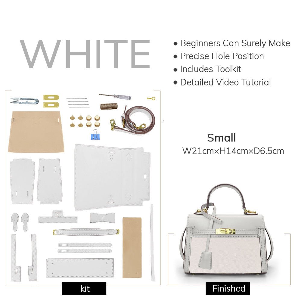 DIY Customizable Panel Kelly - Style Bag Kit – Babylon Leather - Babylon LeatherBabylon LeatherSYR06 - White - Small & Self - Adhesive Glue - Color - Matched