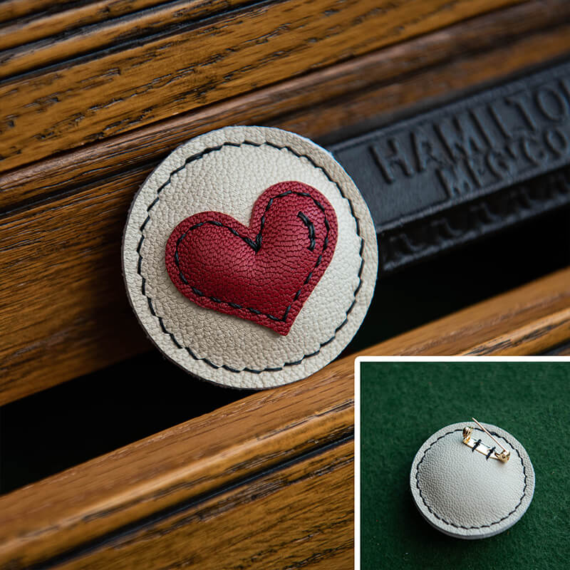 DIY Leather Smiley Fridge Magnet Kit – Babylon Leather - Babylon LeatherBabylon LeatherLZ85-White-Brooch Pin Style