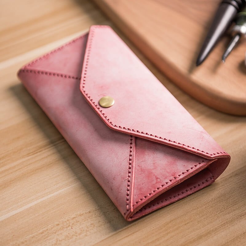 DIY Leather Wallet Kit – Babylon Leather - Babylon LeatherBabylon LeatherLZ12 - Pink - Fog Wax Leather