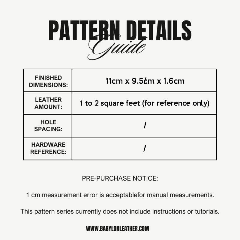 DIY Leather Wallet Pattern XBD - 07 - Babylon LeatherBabylon LeatherXBD-07-Kraft Board