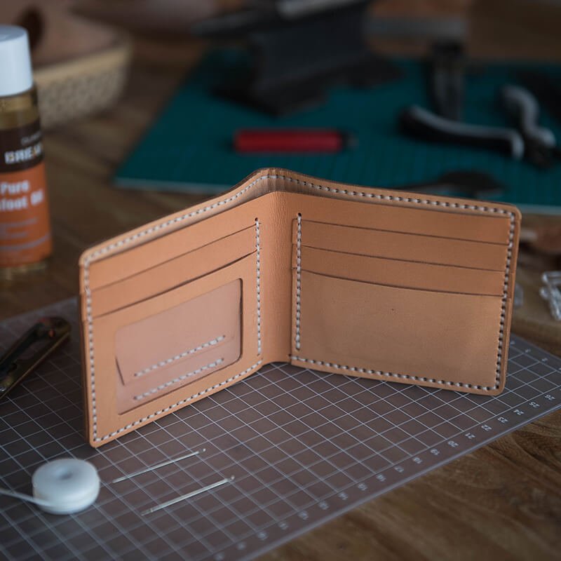 DIY Wallet for Him Leather Mens Wallet – Babylon Leather - Babylon LeatherBabylon LeatherLZ03 - Original - Italian Veg Tan Leather - With ID Window