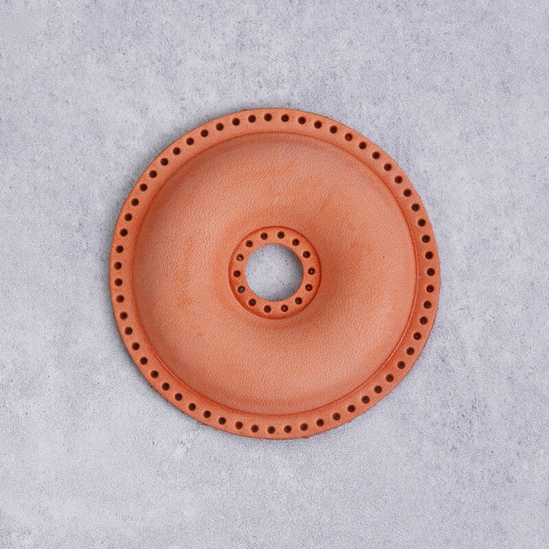 Donut-Shaped Veg Tanned Pre-Cut Leather Piece – Babylon Leather - Babylon LeatherBabylon LeatherPJ03-Orange-Fog Wax Leather-1PCS
