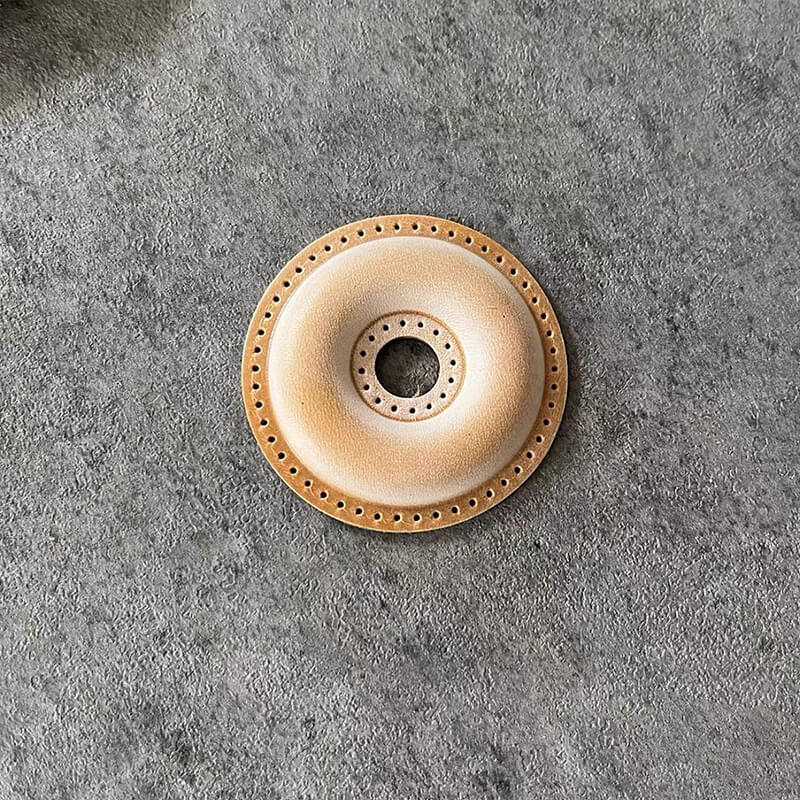 Donut-Shaped Veg Tanned Pre-Cut Leather Piece – Babylon Leather - Babylon LeatherBabylon LeatherPJ03-Yellow-Fog Wax Leather-1PCS