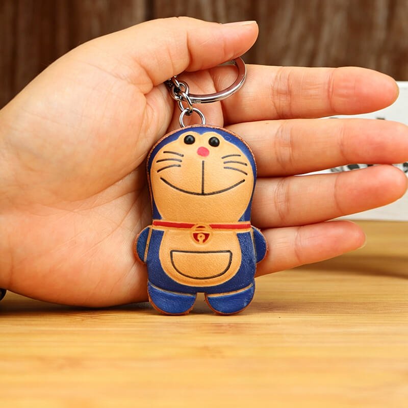 Doraemon Style Leather Bag Charm – Babylon Leather - Babylon LeatherBabylon LeatherLLZ69-Blue